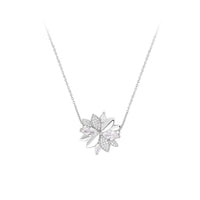 Rosato collana fiore Gaia in argento con cubic zirconia