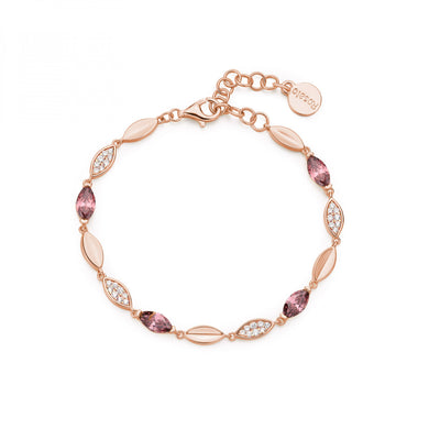 Rosato bracciale morbido Gaia in argento con cubic zirconia